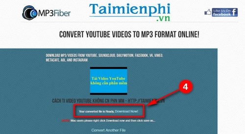 Tải video, nhạc YouTube bằng Mp3fiber