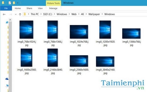 Xem hình nền win 10, folder chứa ảnh nền mặc định trong windows 10 4