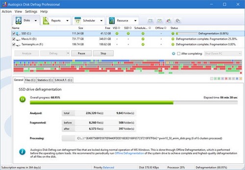 (Giveaway) Bản quyền miễn phí Auslogics Disk Defrag Pro, chống phân mả
