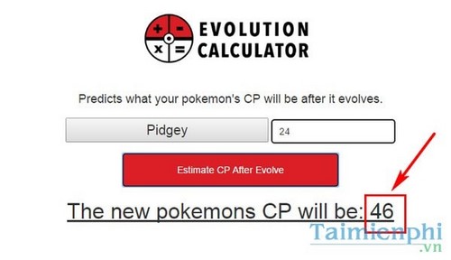 Tính CP Pokemon, Combat Power của Pokemon sau khi tiến hóa