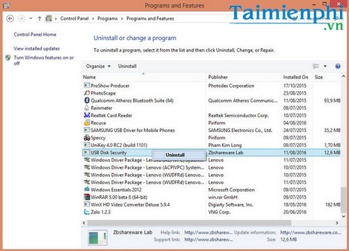 huong dan cach xoa phan mem usb disk security tren win 7 8 10