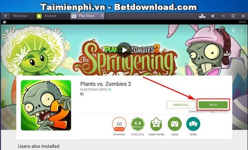 choi plants vs zombies 2 tren pc bang bluestacks