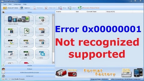 Sửa lỗi Error 0x00000001 khi convert video trong Format Factory