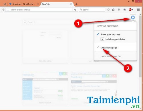 Ẩn, hiển thị mở tab trống New Tab trong Firefox