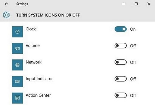 Ẩn, tắt biểu tượng, hiển thị icon trên Taskbar trong Windows 10 3