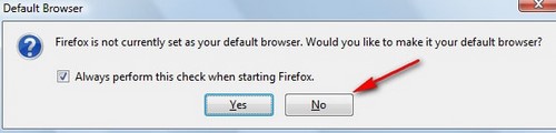 Cách tắt thông báo đặt trình duyệt mặc định khi mở Firefox