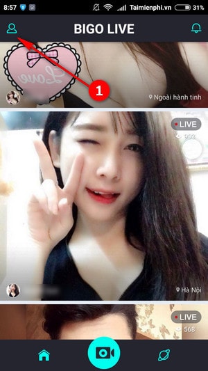 thoat tai khoan bigo live tren android