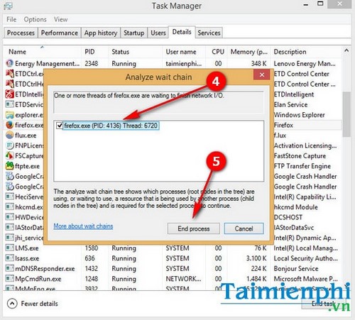 Kiểm tra, phân tích ứng dụng bị treo trên máy tính bằng Task Manager