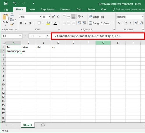 [TaiMienPhi.Vn] Cách xuống dòng trong Excel, ngắt dòng trên ô Excel 2007, 2003, 2013,