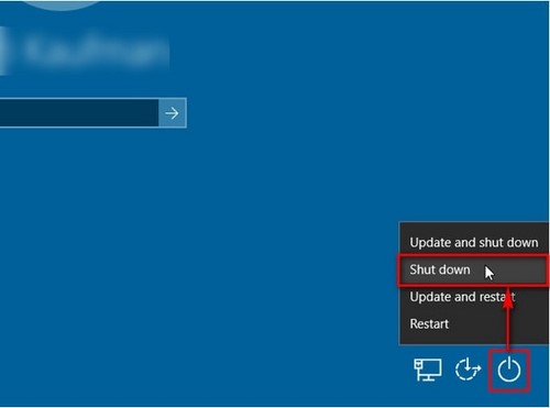 Cách tắt máy tính Windows 10 khi đang update