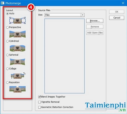 assemble you panorama with photoshop