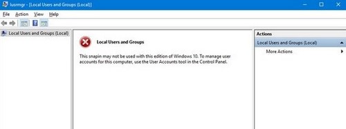 Sửa lỗi máy tính không có Local Users and Groups trong Computer Management