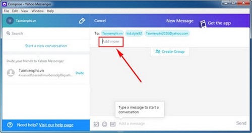 Cách chát nhóm trong Yahoo messenger