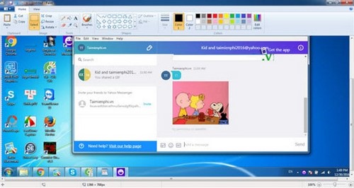 Hướng dẫn chụp màn hình Yahoo Messenger khi chat