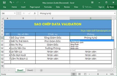 su dung paste trong excel