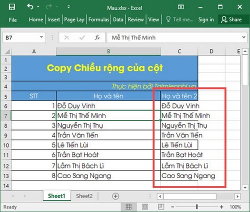 su dung paste trong excel