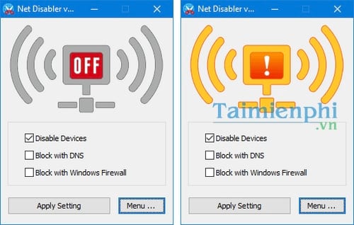 Ngắt kết nối mạng bằng phần mềm Net Disabler