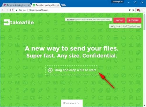 Chia sẻ file dung lượng lớn lên dịch vụ lưu trữ đám mây với Takeafile