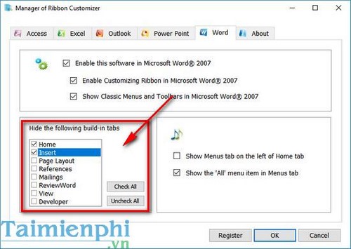 Tùy chỉnh Menu trong Office 2007, đổi giao diện menu Microsoft Office 2007
