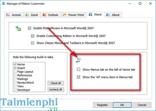 Tùy chỉnh Menu trong Office 2007, đổi giao diện menu Microsoft Office 2007