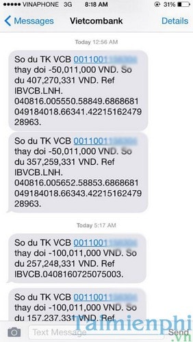 Cách active, huỷ đăng ký SMS B@nking của Vietcombank 6 huy dang ky sms b@nking vietcombank