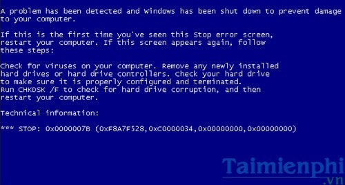 Khắc phục lỗi STOP 0x0000007b trên Windows 7, XP, lỗi màn hình xanh