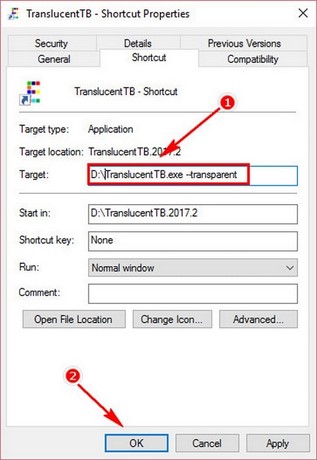 Cách làm trong suốt thanh Taskbar trên Windows 10 bằng TranslucentTB 8