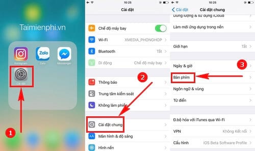 b cach doi hinh nen ban phim iphone giao dien font chu 1