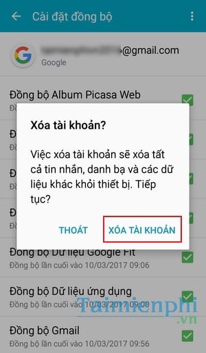 Cách xóa tài khoản Gmail trên Samsung Galaxy S4, S2, S7, S6, J7