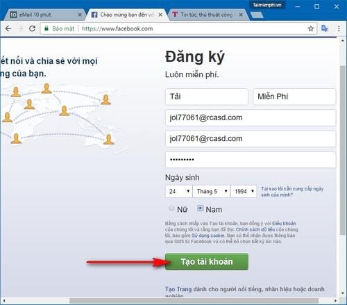 Cách Đăng Ký Facebook Không Cần Email Thực, Dùng Email Ảo