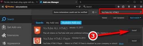 Cách cài đặt HTML5 trên Firefox thay cho Adobe Flash Player