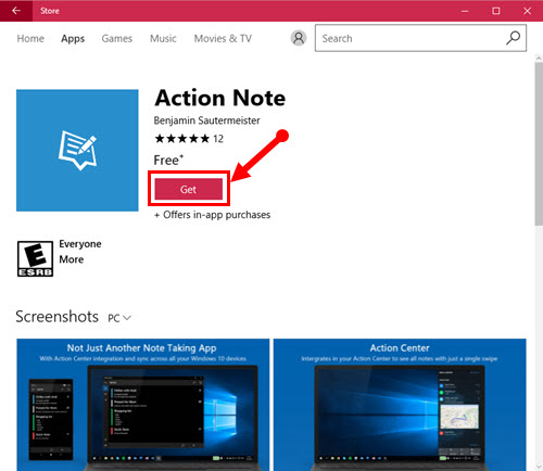 Cách tạo ghi chú từ Action Center trong Windows 10