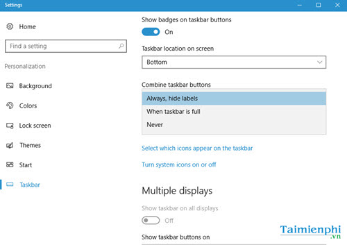Hướng dẫn cài đặt ẩn hiện nhãn trên Taskbar Windows 10