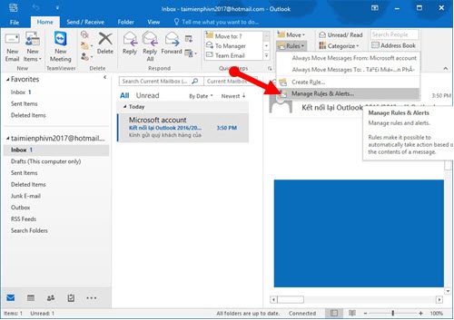 dung thunderbird chan nguoi gui thong bao email lam phien trong outlook 12
