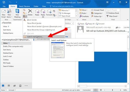 dung thunderbird chan nguoi gui thong bao email lam phien trong outlook 7