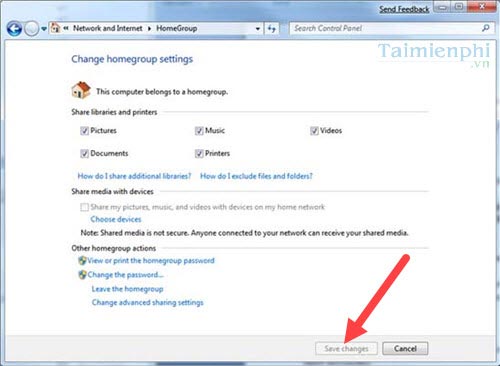 Kết nối mạng HomeGroup, mạng gia đình trong Windows 7