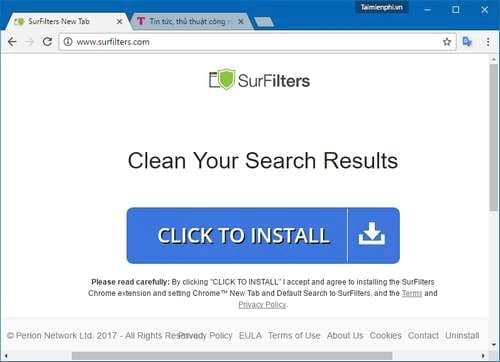 Cách xóa, gỡ bỏ (remove) Search.surfilters.com, My-bing.com, SurFilters, The Coupon Store