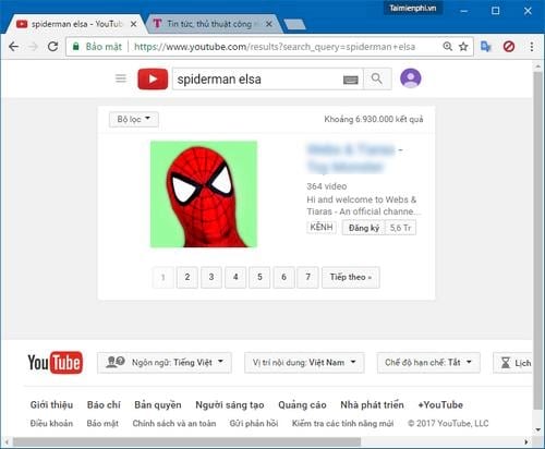 Chặn video Spiderman Elsa, hoạt hình siêu nhân nhện, công chúa trên Youtube