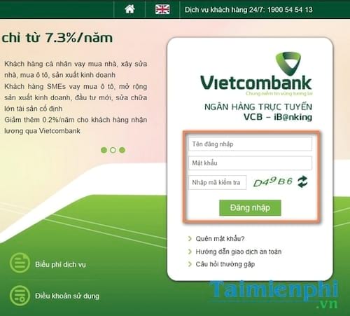 kiem tra so du tai khoan vietcombank tren may tinh dien thoai sms banking ngan hang tmcp ngoai thuong vn 6