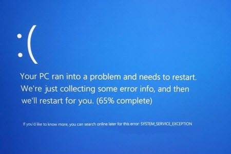 Cách sửa lỗi System Service Exception BSOD trên Windows 10, lỗi màn hình xanh
