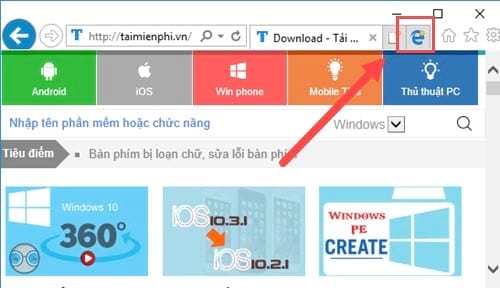 Cách ẩn biểu tượng Microsoft Edge trên Internet Explorer trong Windows 10