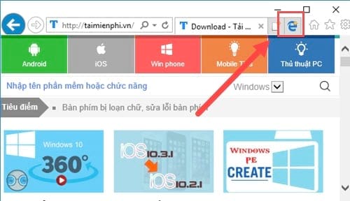 cach an bieu tuong microsoft edge tren internet explorer trong windows 10