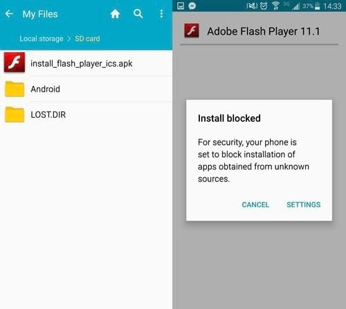 flash player virus android