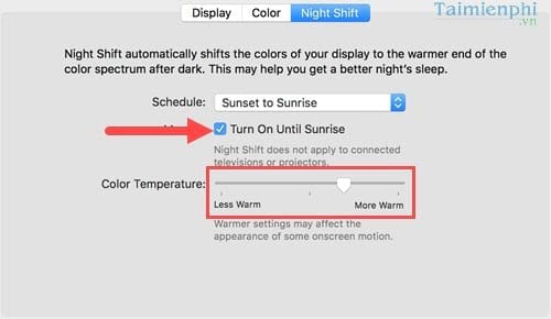 Bật, tắt chế độ ban đêm Night Shift trên MacOS Sierra