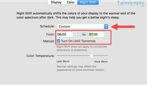 Bật, tắt chế độ ban đêm Night Shift trên MacOS Sierra