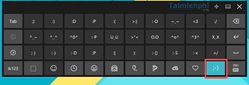 Sử dụng Emoji trong bàn phím ảo trên Windows 10 Creators Update