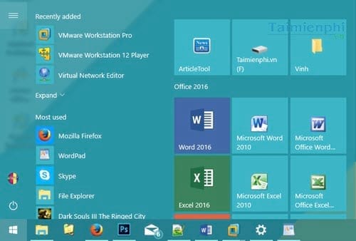 Thiết lập Start Menu trên Windows 10 Creators Update