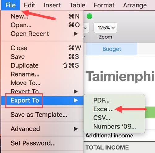 Cách chuyển đổi tệp tin NUMBERS trên Mac sang Excel