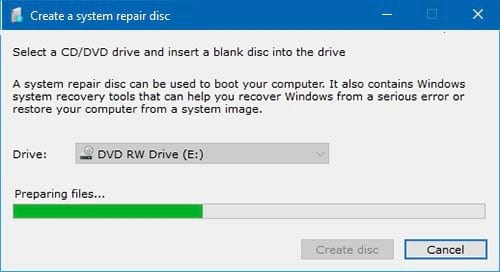 Cách tạo đĩa sửa chữa lỗi hệ thống Windows 10