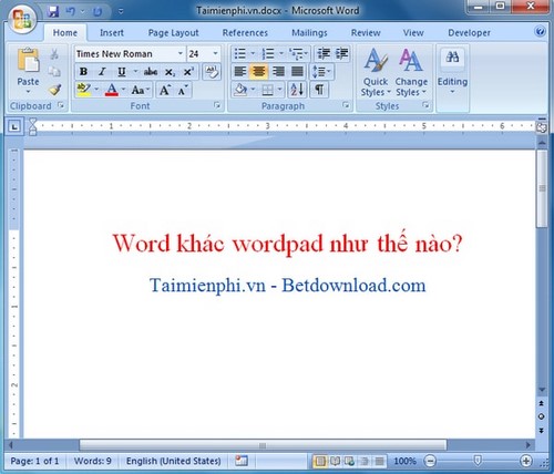 Word khác wordpad như thế nào?